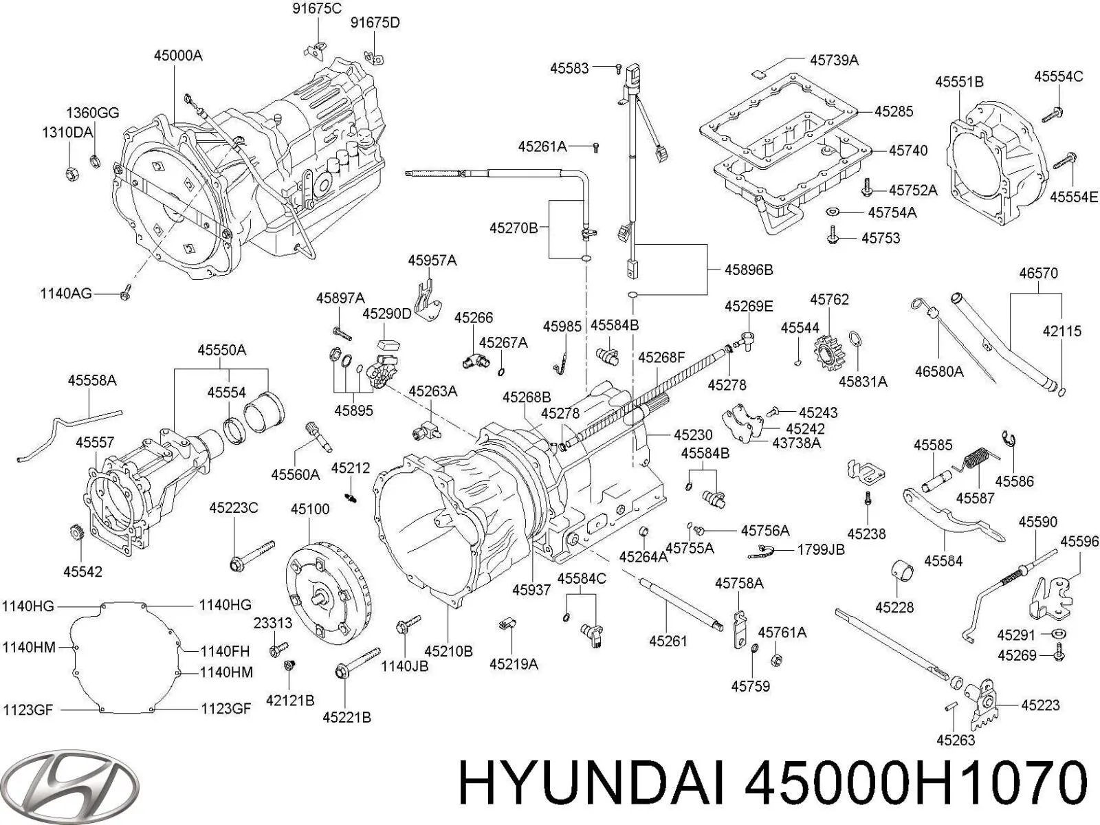 Caixa Automática de Mudança montada para Hyundai Terracan  HP