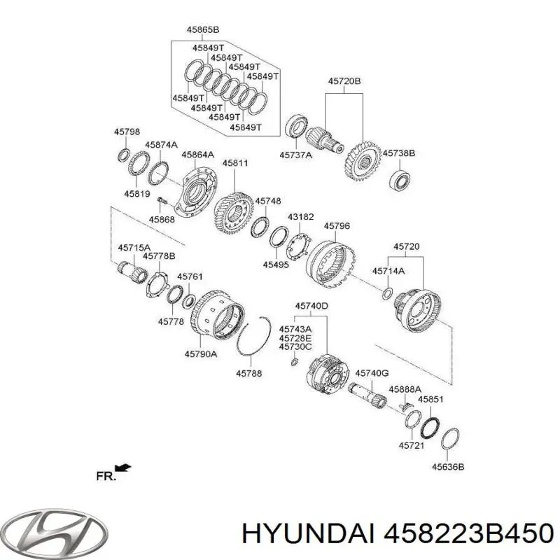 Caixa de diferencial do eixo dianteiro, de satélites Hyundai/Kia 458223B450 preço, a partir de 118,12 USD