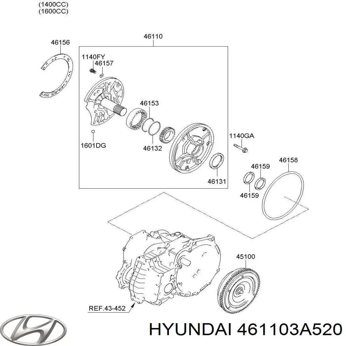 Compre 461103A520 Hyundai/Kia Bomba de óleo da Caixa Automática de Mudança