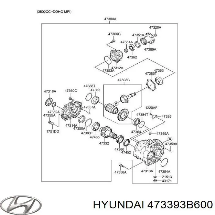 473393B600 Hyundai/Kia Kit de reparação da caixa de transferência
