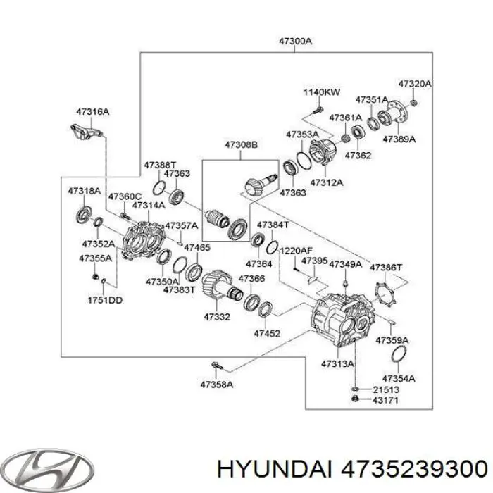 Compre 4735239300 Hyundai/Kia Bucim de redutor do eixo dianteiro