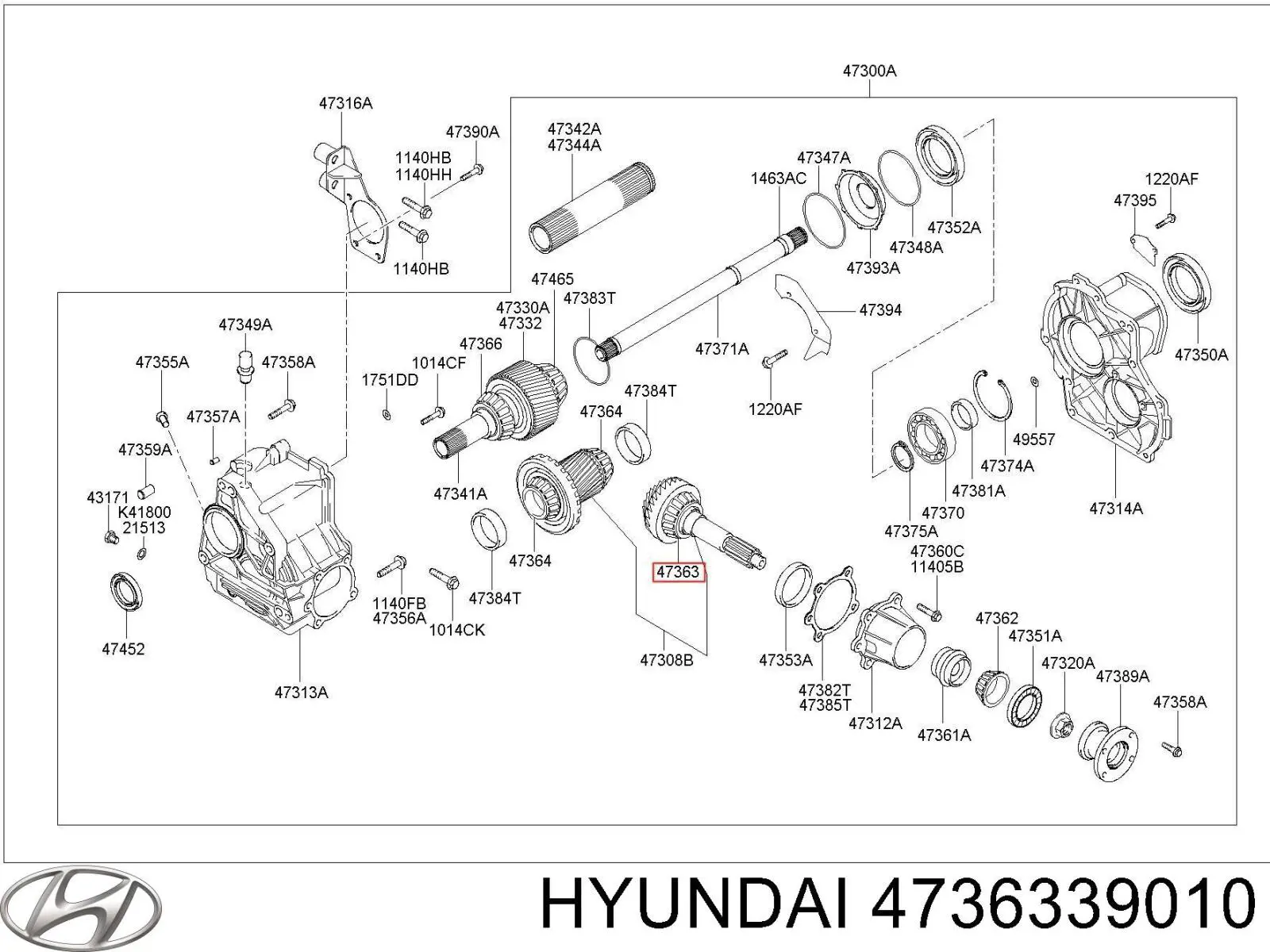 Rolamento da caixa de transferência, da árvore de saída, dianteiro Hyundai/Kia 4736339010 preço, a partir de 54,74 USD