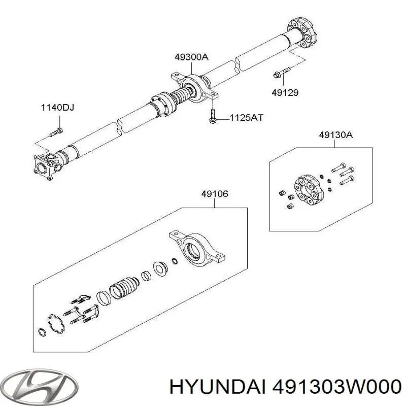 Compre 491303W000 Hyundai/Kia Acoplamento elástico do veio de transmissão