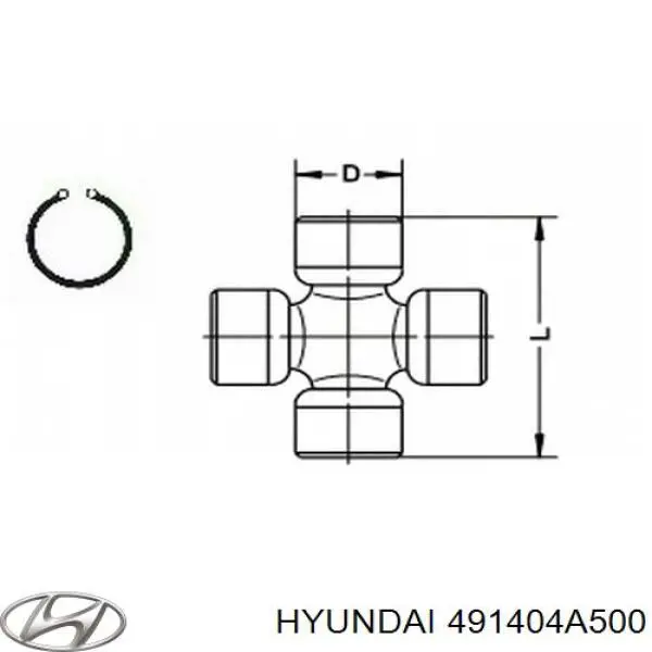 Compre 491404A500 Hyundai/Kia Cruzeta da junta universal traseira