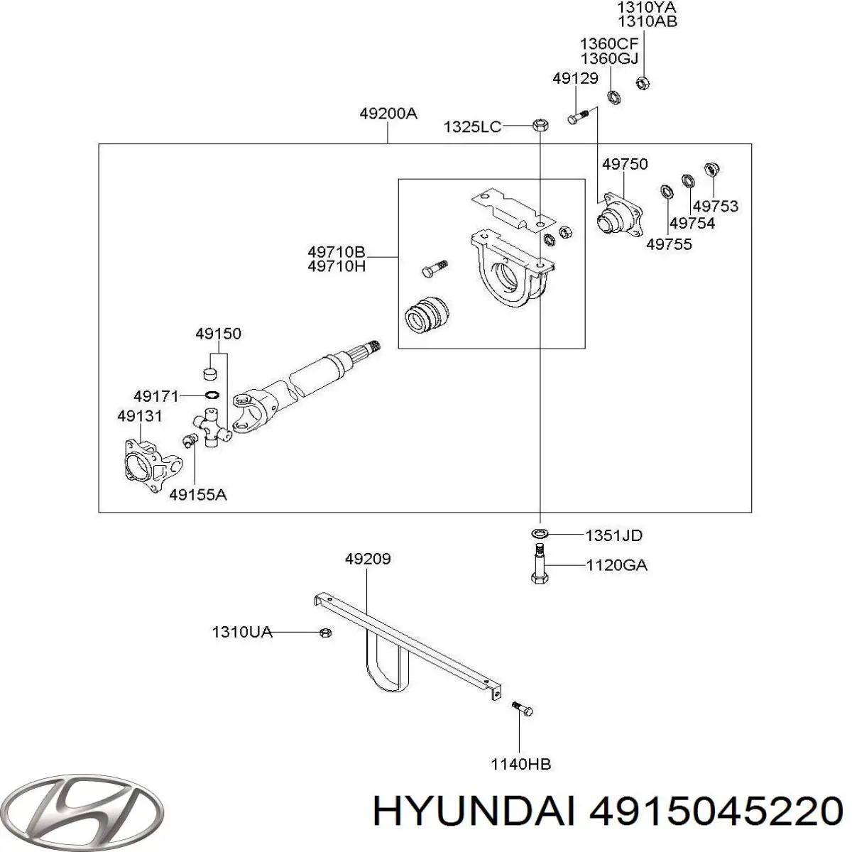 Compre 4915045220 Hyundai/Kia Cruzeta da junta universal traseira