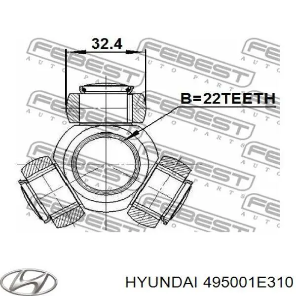 Compre 495001E310 Hyundai/Kia Semieixo (acionador) dianteiro esquerdo