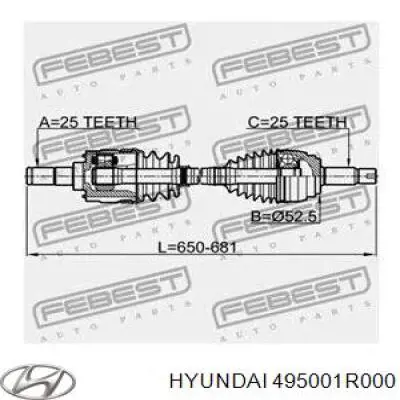 Semieixo (acionador) dianteiro esquerdo Hyundai/Kia 495001R000 preço, a partir de 110,53 USD
