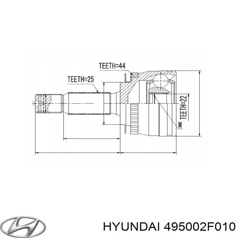 Semieixo (acionador) dianteiro direito Hyundai/Kia 495002F010 preço, a partir de 62,77 USD