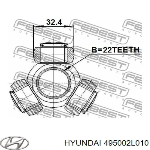 Semieixo (acionador) dianteiro direito Hyundai/Kia 495002L010 preço, a partir de 88,69 USD