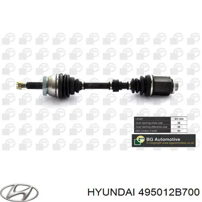 Semieixo (acionador) dianteiro direito Hyundai/Kia 495012B700 preço, a partir de 107,26 USD