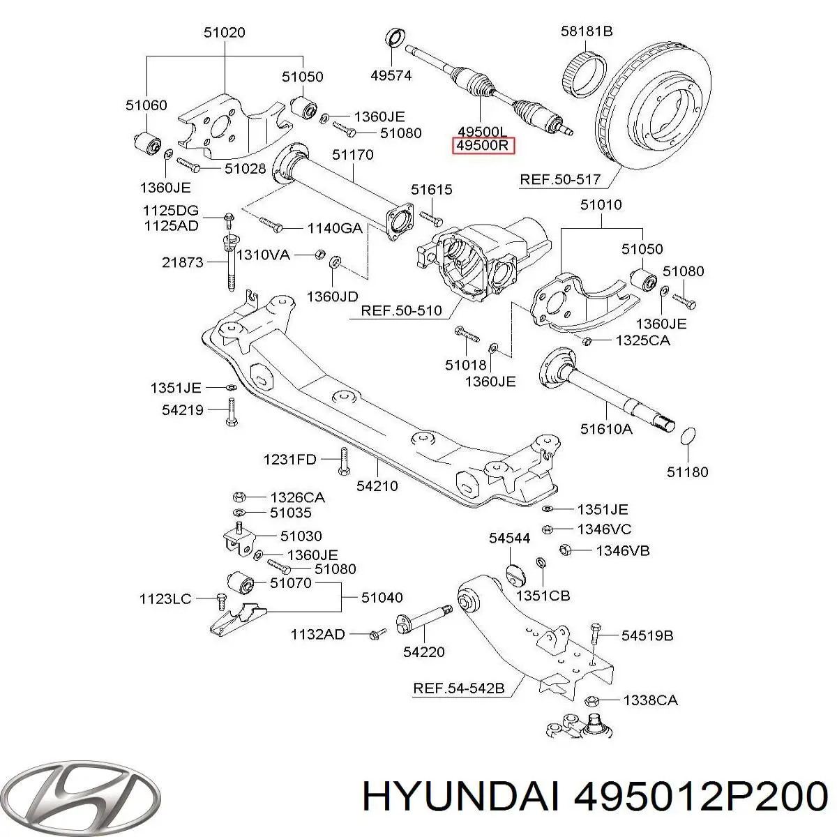 Compre 495012P200 Hyundai/Kia Junta homocinética externa dianteira