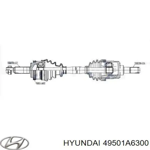 49501A6300 Hyundai/Kia Semieixo (acionador) dianteiro direito