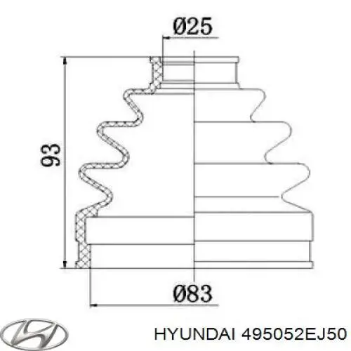 Junta homocinética interna dianteira direita Hyundai/Kia 495052EJ50 preço, a partir de 88,61 USD