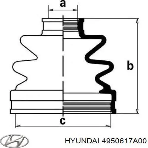 4950617A00 Hyundai/Kia Bota de proteção interna de junta homocinética do semieixo dianteiro