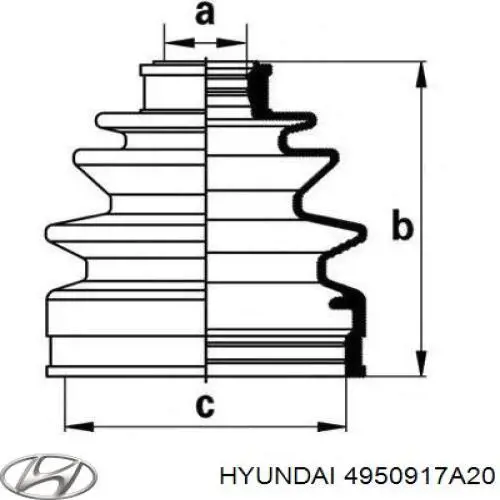Compre 4950917A20 Hyundai/Kia Bota de proteção externa de junta homocinética do semieixo dianteiro
