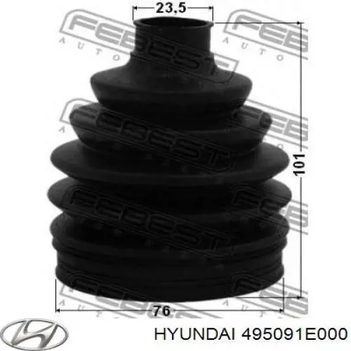Compre 495091E000 Hyundai/Kia Bota de proteção externa de junta homocinética do semieixo dianteiro