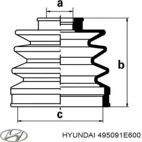 Bota de proteção externa de junta homocinética do semieixo dianteiro Hyundai/Kia 495091E600 preço, a partir de 127,74 USD