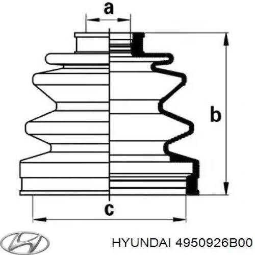 Bota de proteção externa de junta homocinética do semieixo dianteiro Hyundai/Kia 4950926B00 preço, a partir de 16,68 USD