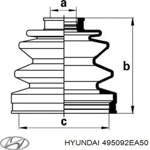 Bota de proteção externa esquerda de junta homocinética Hyundai/Kia 495092EA50 preço, a partir de 13,02 USD