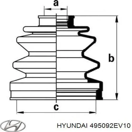 Bota de proteção externa de junta homocinética do semieixo dianteiro Hyundai/Kia 495092EV10 preço, a partir de 12,16 USD