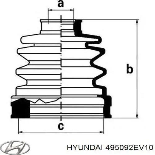 Compre 495092EV10 Hyundai/Kia Bota de proteção externa de junta homocinética do semieixo dianteiro