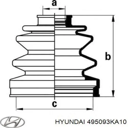 Bota de proteção externa de junta homocinética do semieixo dianteiro Hyundai/Kia 495093KA10 preço, a partir de 11,52 USD