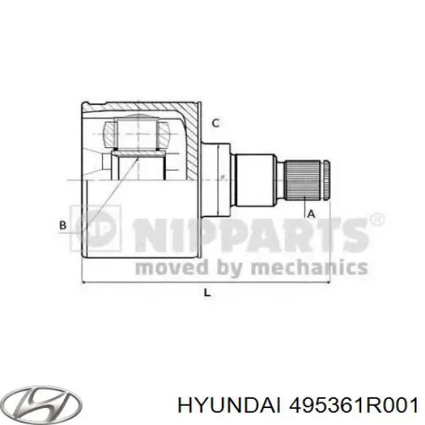 Compre 495361R001 Hyundai/Kia Junta homocinética interna dianteira esquerda