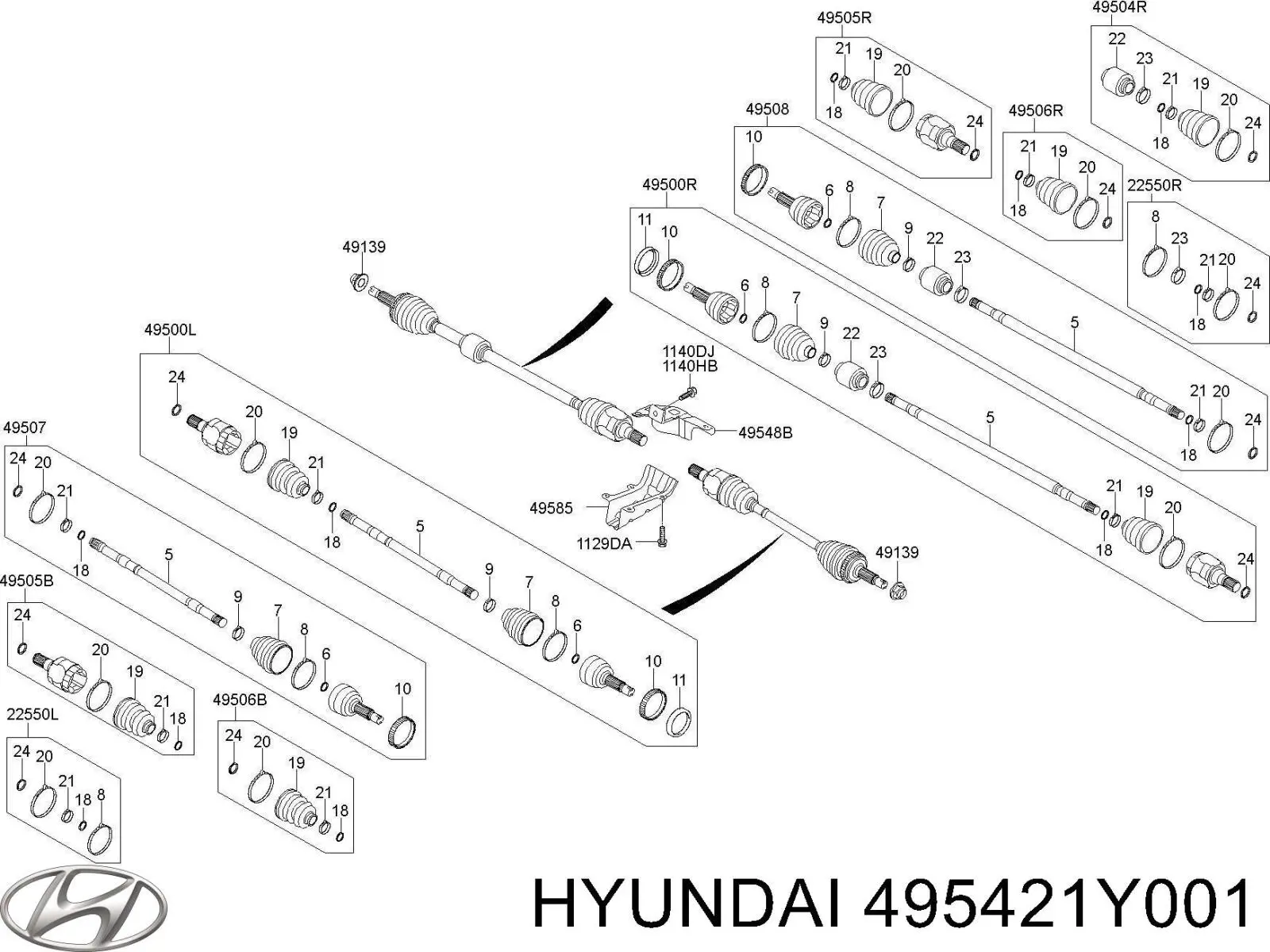 Bota de proteção interna esquerda de junta homocinética do semieixo dianteiro Hyundai/Kia 495421Y001 preço, a partir de 19,03 USD