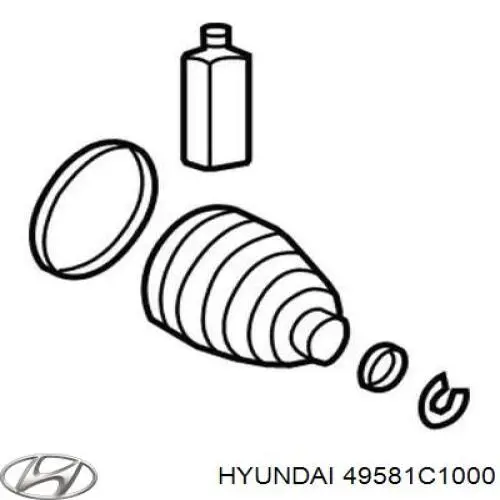 49581C1000 Hyundai/Kia Bota de proteção externa esquerda de junta homocinética