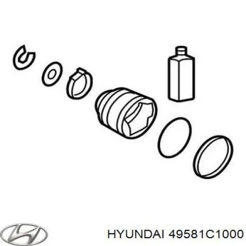 Compre 49581C1000 Hyundai/Kia Bota de proteção externa esquerda de junta homocinética