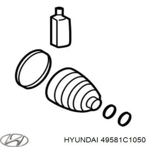 49581C1050 Hyundai/Kia Bota de proteção externa direita de junta homocinética