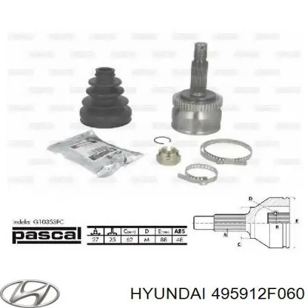 Junta homocinética externa dianteira direita Hyundai/Kia 495912F060 preço, a partir de 50,83 USD