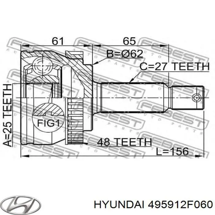 Compre 495912F060 Hyundai/Kia Junta homocinética externa dianteira direita