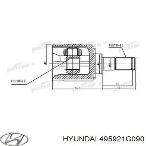 Compre 495921G090 Hyundai/Kia Junta homocinética interna dianteira esquerda
