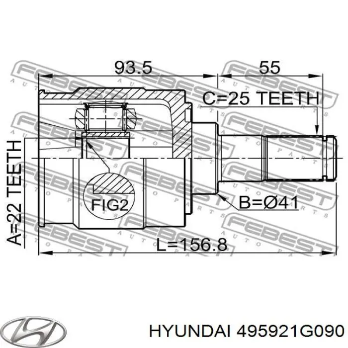 Junta homocinética interna dianteira esquerda Hyundai/Kia 495921G090 preço, a partir de 52,06 USD