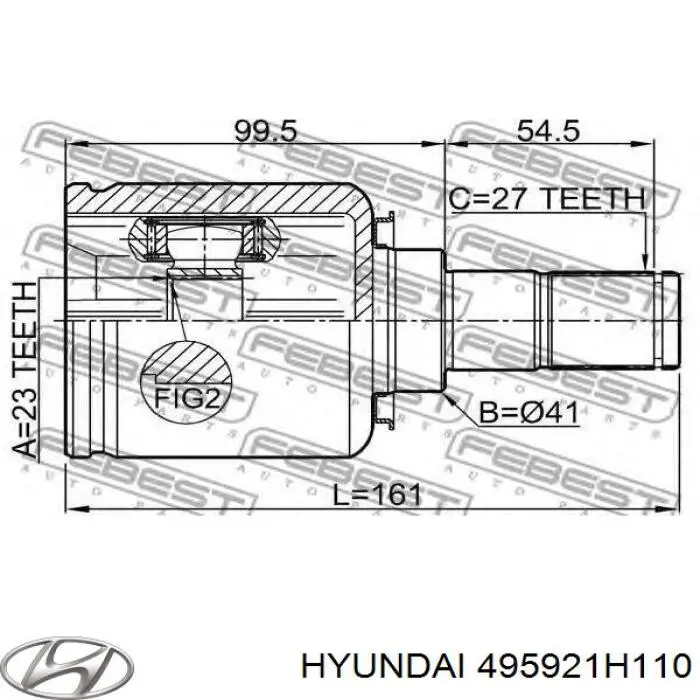 495921H110 Hyundai/Kia Junta homocinética interna dianteira esquerda