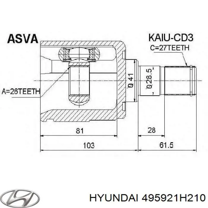 Compre 495921H210 Hyundai/Kia Junta homocinética externa dianteira