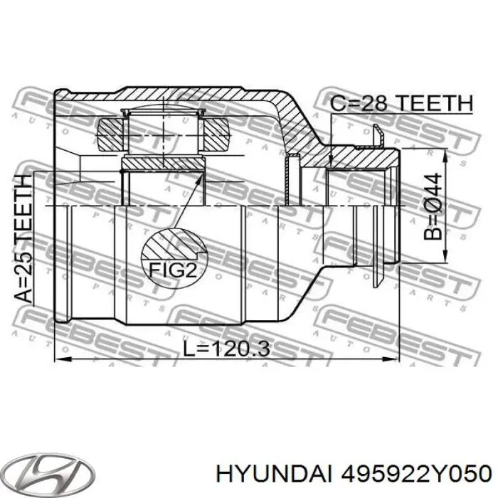 Junta homocinética interna dianteira direita Hyundai/Kia 495922Y050 preço, a partir de 61,81 USD