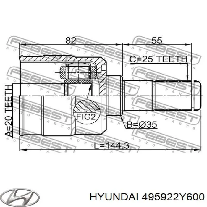 Junta homocinética interna traseira Hyundai/Kia 495922Y600 preço, a partir de 61,51 USD