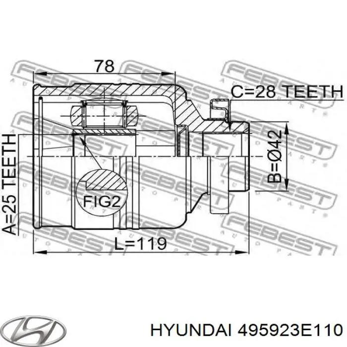 Junta homocinética interna dianteira direita Hyundai/Kia 495923E110 preço, a partir de 63,88 USD