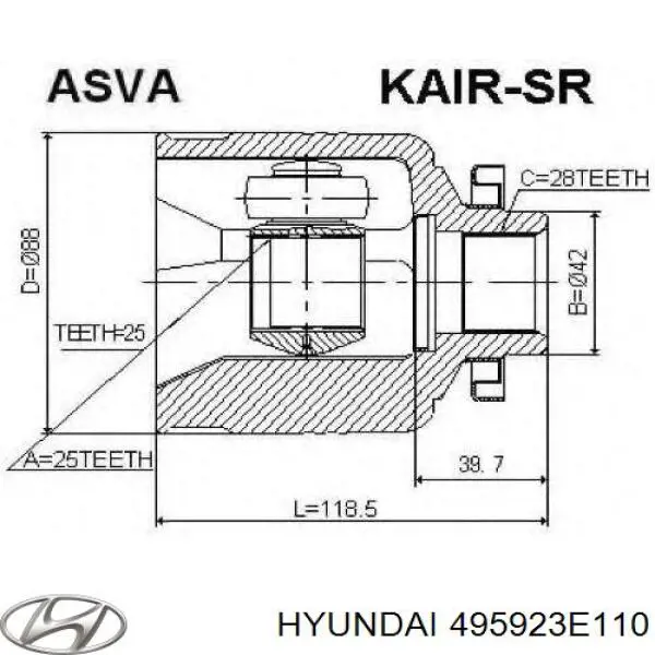 Compre 495923E110 Hyundai/Kia Junta homocinética interna dianteira direita