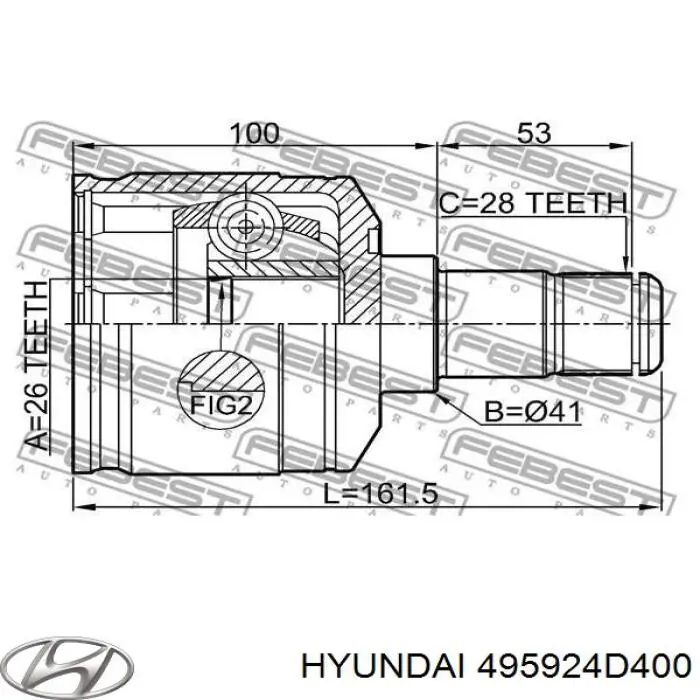 495014D401 Hyundai/Kia Bota de proteção interna esquerda de junta homocinética do semieixo dianteiro
