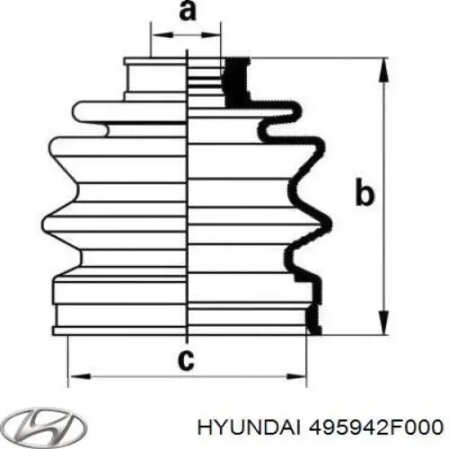 Compre 495942F000 Hyundai/Kia Bota de proteção externa direita de junta homocinética