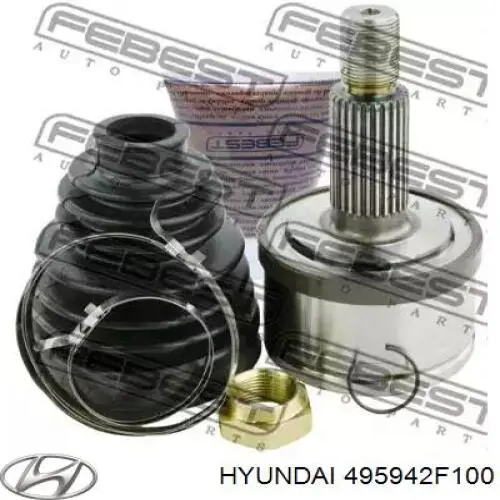 Bota de proteção externa de junta homocinética do semieixo dianteiro 495942F100 Hyundai/Kia