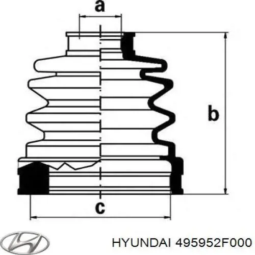 Compre 495952F000 Hyundai/Kia Bota de proteção interna de junta homocinética do semieixo dianteiro