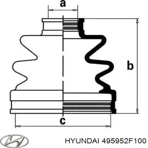 Compre 495952F100 Hyundai/Kia Bota de proteção interna de junta homocinética do semieixo dianteiro