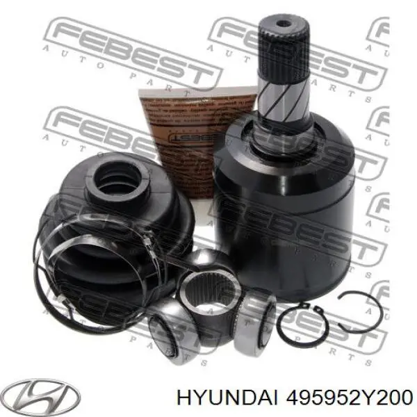 Bota de proteção interna esquerda de junta homocinética do semieixo dianteiro 495952Y200 Hyundai/Kia