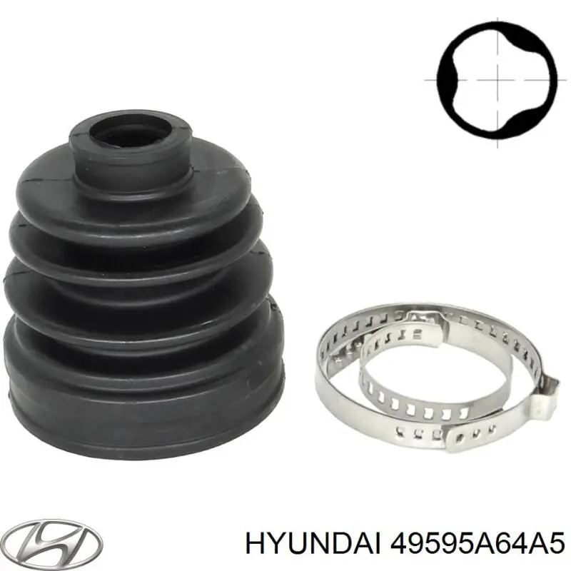 49595A64A5 Hyundai/Kia Bota de proteção externa de junta homocinética do semieixo dianteiro