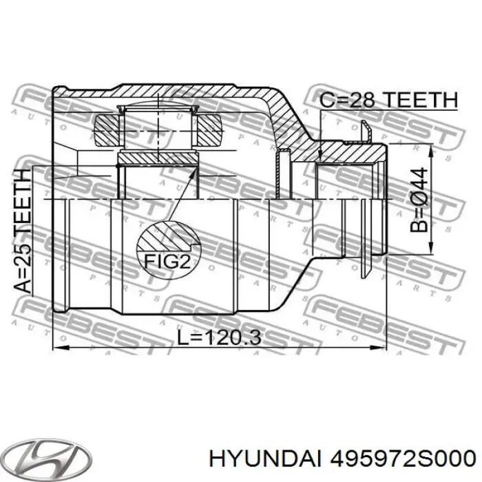 Compre 495972S000 Hyundai/Kia Junta homocinética interna dianteira direita