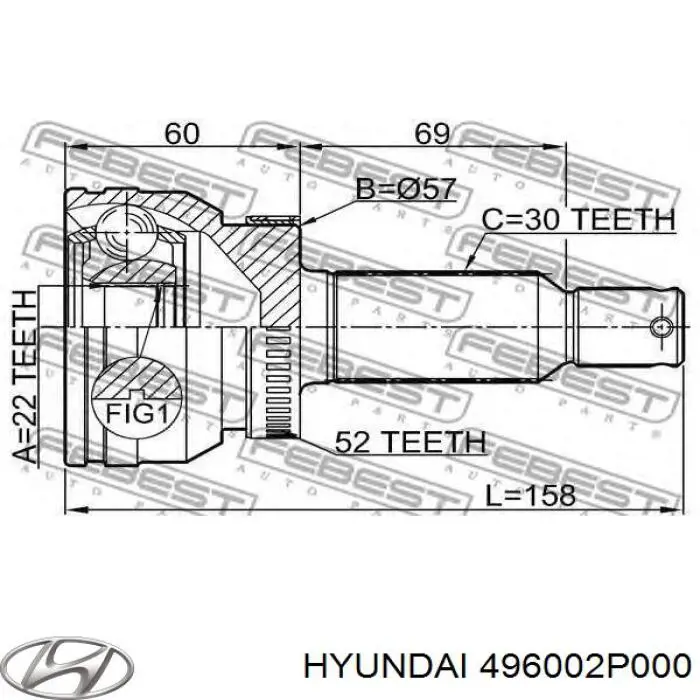 Semieixo traseiro Hyundai/Kia 496002P000 preço, a partir de 165,15 USD